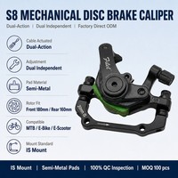 Frein à disque mécanique double action S8 à double étrier indépendant avec plaquettes semi-métalliques pour VTT, vélo de route, vélo électrique, vélo pliant ODM