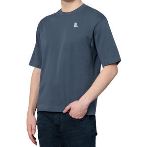 เสื้อยืดผู้ชายสไตล์สตรีทแวร์ ผ้าฝ้ายผสมใยไผ่ สีพื้น ทรงโอเวอร์ไซส์ หนานุ่ม สไตล์วินเทจ ไซส์ใหญ่ ระบายอากาศได้ดี - Product Image 6