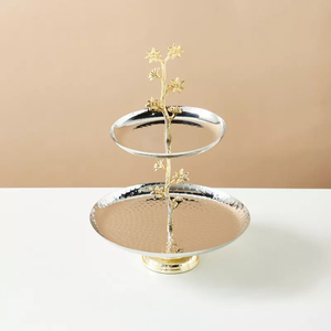 Présentoir à gâteaux en métal doré de qualité supérieure Présentoir à desserts sucrés pour fête de mariage Vaisselle moderne Présentoir à gâteaux - Product Image 4
