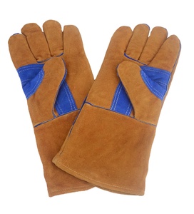 Guantes de soldadura resistentes de cuero dividido de vaca de doble Palma, función de seguridad anticorte, luz antideslizante, trabajo de alto calor - Product Image 1