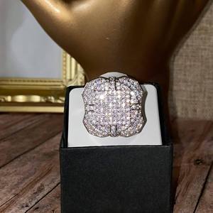 Vente chaude VVS Lab Cultivé 925 Sterling Silver Blanc Plaqué Or Bague De Fiançailles Cadeau De Mariage Hommes Femmes Diamant Test Passes - Product Image 2