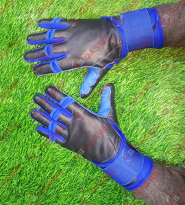 Gants de frappe de baseball et de softball en cuir de vache véritable 100% personnalisables, durables et professionnels, avec sangle rouge réglable - Product Image 6