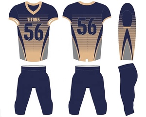 Maillot de football américain personnalisé à manches courtes imprimé 100% polyester anti-UV uniformes d'entraînement - Product Image 2