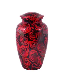 Алюминиевая урна для кремации розы для человеческого пепла для взрослых-похоронная мемориальная урна ручной работы для пепла-большая урна для колумбария