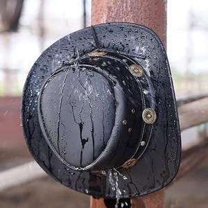 Sombrero de vaquero de poliéster transpirable hecho a medida para hombre, impermeable, estilo occidental, viajes al aire libre, pesca - Product Image 6