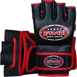 Gants de combat Farabi Fight Gear en cuir véritable pour MMA, grappling, entraînement UFC, à paume ouverte, avec logo, vente en gros pour la cage - Product Image 2