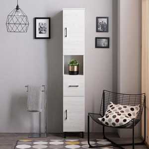 190cm Tall Ravenna <b>Storage</b> Unit in White Oak Featuring 2 Doors and a <b>Drawer</b> - Product Image 2