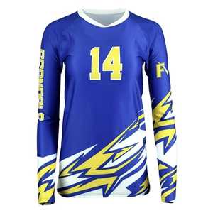 Maillot de volley-ball à manches longues pour femme, uniforme de volley-ball en Polyester imprimé, vente en gros - Product Image 5