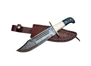 Handmade Damascus Steel Bowie <b>Knife</b> With <b>Bone</b> <b>Handle</b> Grip and Fine Leather Sheath Outdoor <b>Knife</b> Wholesale <b>Knife</b> - Product Image 4