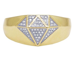 Bague en forme de diamant Moissanite pour homme Bijoux de fête Hip Hop en argent S925 plaqué or - Product Image 2