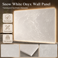 Panneau en onyx artificiel translucide blanc neige, pierre polie rétroéclairée pour la décoration des murs et des plafonds, panneau mural translucide