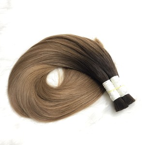 Extensions de cheveux vierges vietnamiens de couleur blonde en vrac, prix de gros, 100% cheveux humains, qualité supérieure, style lisse, 100g - Product Image 5