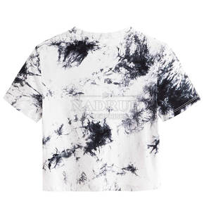 Couleur la plus à la mode coupe ample surdimensionnée femmes haut court grande taille tenue décontracté haut court t-shirt - Product Image 2