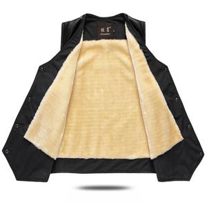 Chaleco de Cuero Genuino para Hombre, Prenda Exterior de Lona Transpirable con Logotipo Impreso, para Invierno, de Alta Calidad, con Bolsillos Decorativos, Venta al Por Mayor - Product Image 4