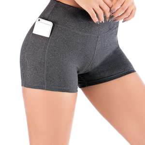 Shorts de yoga respirants à double couche pour femmes, coupe ajustée, taille élastique, leggings de sport - Product Image 1
