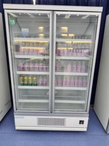 Congelador de escaparate vertical comercial con marco de aluminio estrecho y puertas de vidrio templado antivaho para supermercado - Product Image 6