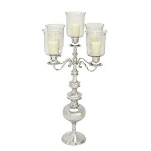 Candelabro luminoso con taza de vidrio, soporte de Pilar decorado para decoración interior - Product Image 1