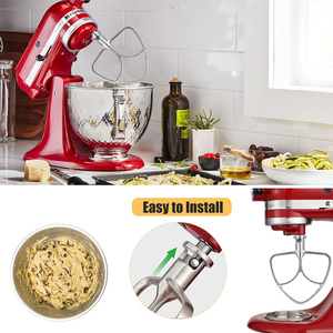 Batidor de borde flexible de acero inoxidable, mezclador plano de 4,5-5 cuartos de galón, piezas de repuesto, accesorio de paleta mezcladora para uso doméstico - Product Image 4