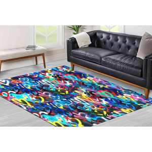 Tapis Banksy Cœurs Colorés : Tapis d'intérieur abstrait antidérapant, Tapis en chenille - Product Image 1