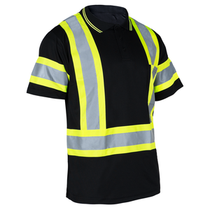 Camiseta Polo Personalizada de Alta Visibilidad para Hombre, 100% Poliéster, Manga Corta, OEM, con Franjas Reflectantes de Alta Visibilidad, Ropa de Trabajo de Seguridad - Product Image 2