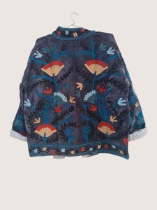 Cardigan en coton brodé floral bohème, col rond, manches longues, grande taille, vêtements décontractés pour femmes, vêtements de printemps - Product Image 2