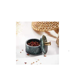 Marble Salt Bowl and Spoons Kitchen Seasoning Box Salt Containers Spice Jar Creamer Pot 1pcs <b>Cruet</b> <b>Set</b> with Stand Pepper Salt - Product Image 5