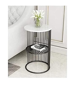 Table d'appoint tendance de qualité antique au design luxueux avec plateau en marbre et support au fini doré brillant au meilleur prix - Product Image 4