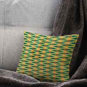 Coussin vintage bohème à imprimé kilim, accent de décoration ethnique rustique pour la maison, housse + insert - Product Image 1