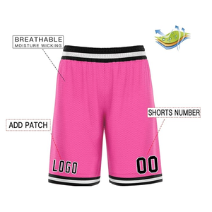 Custom Pink Basketball Shorts Sublimated Print Elastic Waist Mesh Fabric Unisex Adult All Seasons Breathable Sport Wear - Product Image 3
