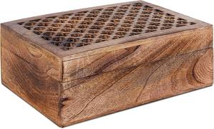 Caja de joyería de madera con detalles elegantes hechos a mano que ofrece un espacio seguro y organizado para accesorios. - Product Image 3