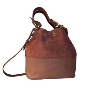 Bolso de lujo de piel auténtica para mujer, Cartera de lujo, a la moda, de cubo, venta al por mayor