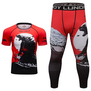 E Custom Printed <b>Mens</b> <b>Long</b> Sleeve BJJ MMA Rash Guard <b>Mens</b> Compression Tights T Shirt+leggings+<b>shorts</b> Set - Product Image 5