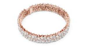 14K Rose Gold Pear Marquise Round Lab-Grown Diamond Bridal <b>Bracelet</b> Luxury Certified Wedding Anniversary Gift Elegant - Product Image 6