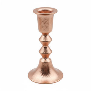 Classic Hammered Silver Metal Candlestick Holder Polished Aluminium <b>Candle</b> Holder For Home Decor Wedding <b>Dinner</b> Parties - Product Image 2