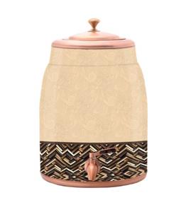 Carafe à eau en cuivre traditionnelle 8L à prix abordable, élégance artisanale pour un usage quotidien, carafe en cuivre ayurvédique 8L - Product Image 1