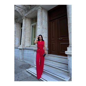 Completo gilet e pantaloni abbottonati da donna - Product Image 2