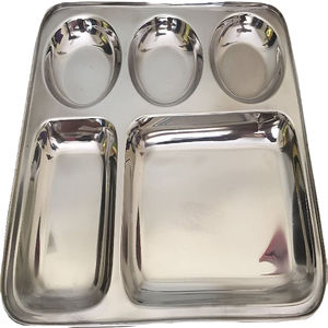 Thalis en acier ensemble de thalis en acier stl compartiment en acier inoxydable thali plateau de nourriture thali plats en acier inoxydable royaume-uni thali plaque tache - Product Image 3