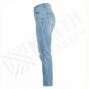 Pantalones Vaqueros Casuales para Mujer, Estilo Recto, Frente Plano, Servicio OEM, Calidad Premium, Precio de Fábrica 2025 - Product Image 3