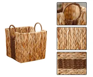Cesta de almacenamiento tejida de bambú natural con forma rectangular para cocina, comedor y sala de estar, embalaje OEM para uso de alimentos de Vietnam - Product Image 6