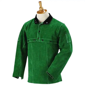 Haute Performance en cuir de vachette fendu veste de soudage abrasion chaleur résistant aux étincelles vêtements de sécurité réfléchissants Logo personnalisable - Product Image 4