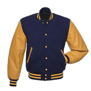 Veste d'hiver en toile de laine pour homme, style baseball Chicago, col montant, motif décoratif, tissu respirant, service OEM, emballage individuel - Product Image 1