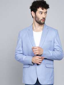 Blazer bleu ciel pour homme, coupe ajustée, manches longues, best-seller, disponible au meilleur prix du marché - Product Image 2