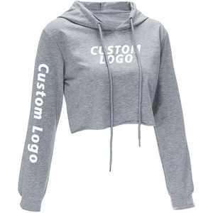 Custom Women <b>Crop</b> <b>Top</b> Hoodie Casual Women's Hoodies & Sweatshirts Pullover Cropped Oversize Hoodie for Woman's - Product Image 4