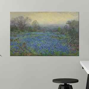 Elegante arte en lienzo con estampado floral costero para decoración moderna, lienzo envuelto en 1 pieza - Product Image 1