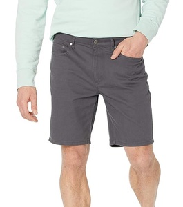 Shorts en jean droits pour hommes, lavage moyen, couleur unie, longueur genou, extensibles, par OVERSEAS SPORTS - Product Image 1