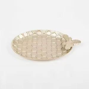 Plateau de service pour chocolat en acier inoxydable doré, écologique, durable, luxueux, au design moderne pour les desserts - Product Image 3