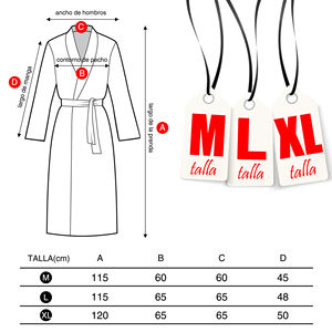 Albornoz Unisex 100% Algodón con Cinturón, Cuello en V, Mangas Anchas, Dos Bolsillos - Toalla de Baño Suave y Absorbente y Tapete para Bañera - Product Image 4