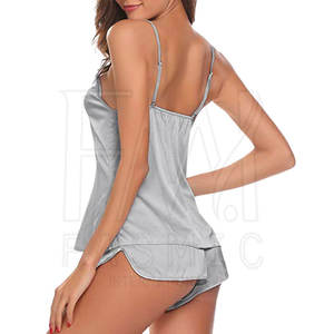 Ensembles courts de vêtements de nuit pour femmes confortables avec emballage personnalisé Ensemble court à manches courtes pour col boutonné - Product Image 4