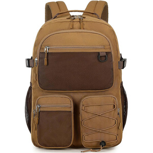 Sac à dos scolaire unisexe étanche fermeture à glissière polyester 15.6 capacité d'ordinateur portable style vintage sac à dos décontracté collège - Product Image 1