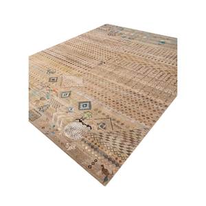 พรมไหมพรมผสมไหมไผ่สีน้ำตาลเบจ แมนชาฮ่า ลายเรขาคณิต รูปทรงสี่เหลี่ยมผืนผ้า สำหรับห้องนั่งเล่น วัยรุ่น และทางเดิน รุ่น Les-1808 - Product Image 2